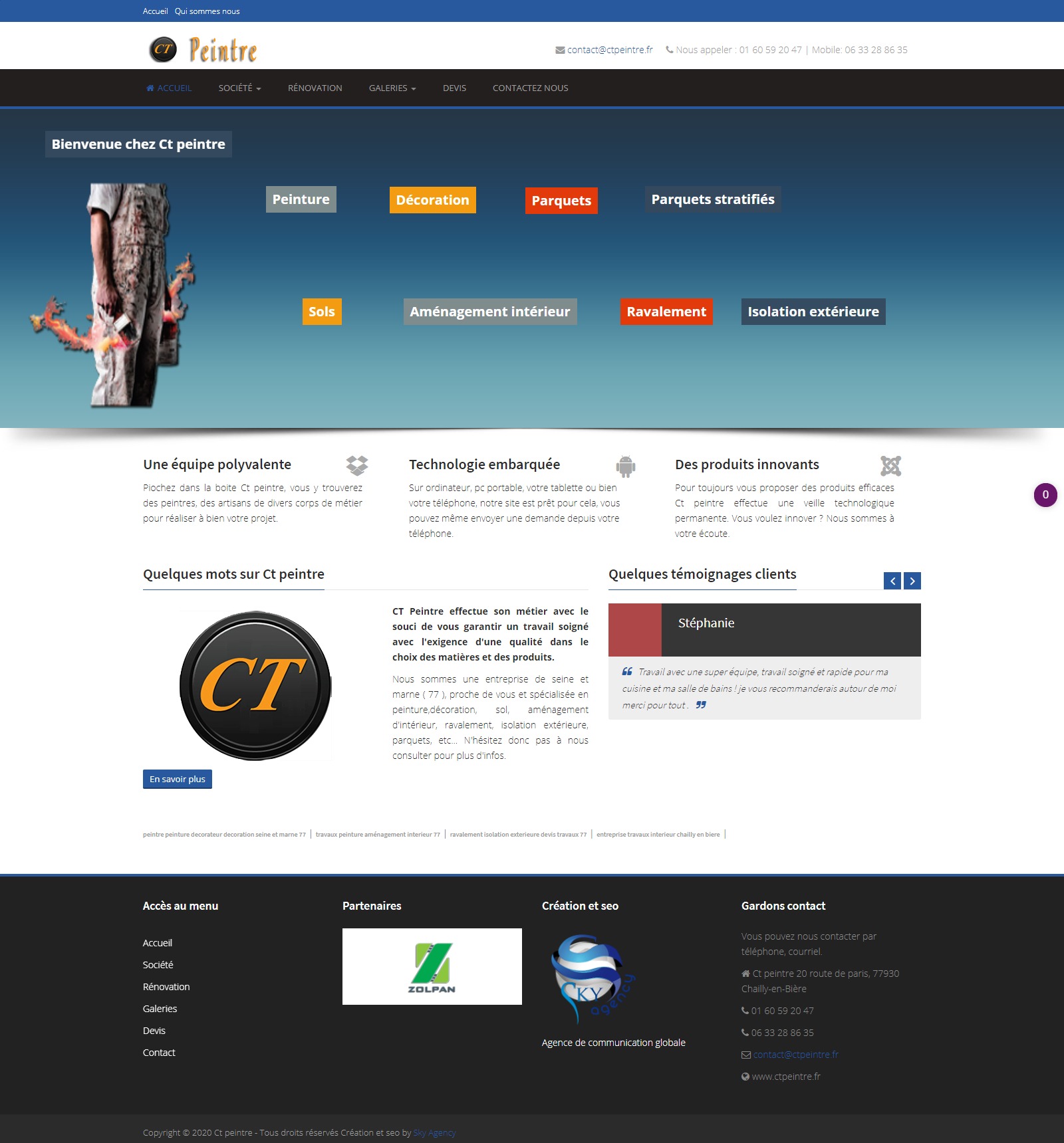 creation site web peintre 77 ct peintre
